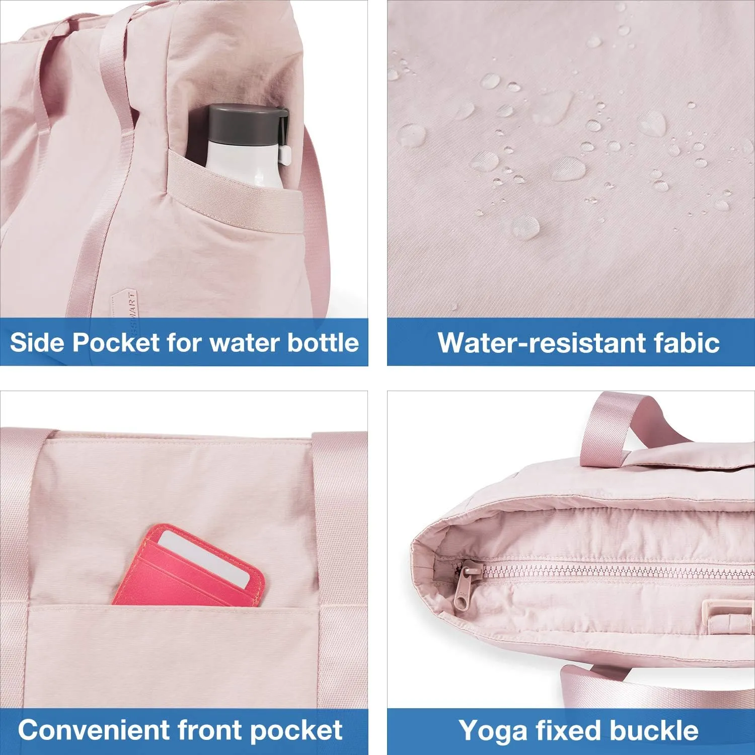 BAGSMART Tote Bag for Women with Zipper, Gym Tote with Compartments, Work Tote Nurse Dance Yoga Bag for Sport, Travel