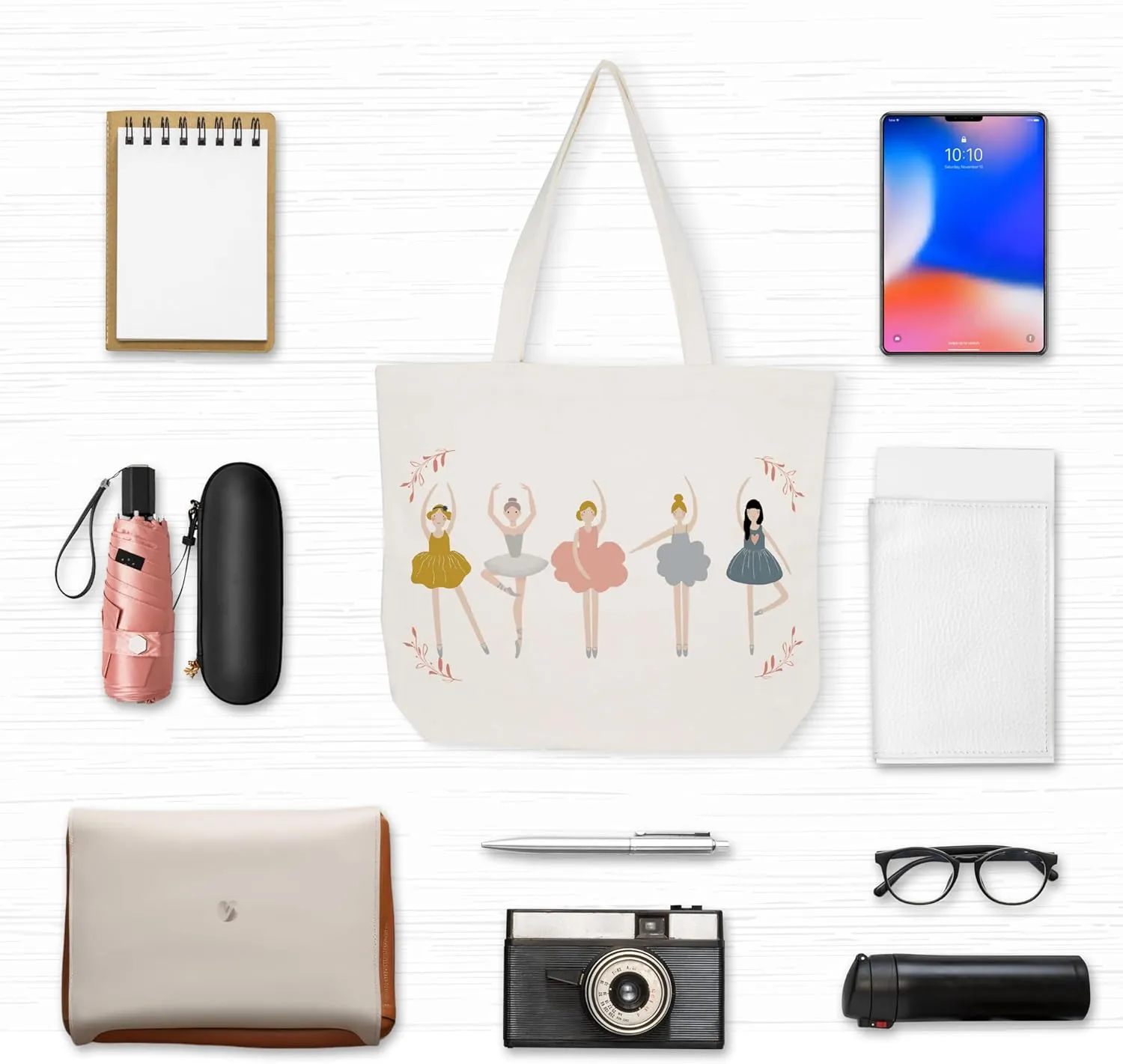 Ballet Gifts Canvas Tote Bag Aesthetic, Reusable Grocery Shopping Bags, Mother's Day Gifts, Teachers Day Gift, Birthday Christmas Dance Competition Gift (A03)