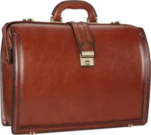 Banuce Vintage Full Grain Italian Leather Briefcase for Men 15.6 Inch Lawyer Briefcase with Lock Doctor Bag Laptop Attache Case