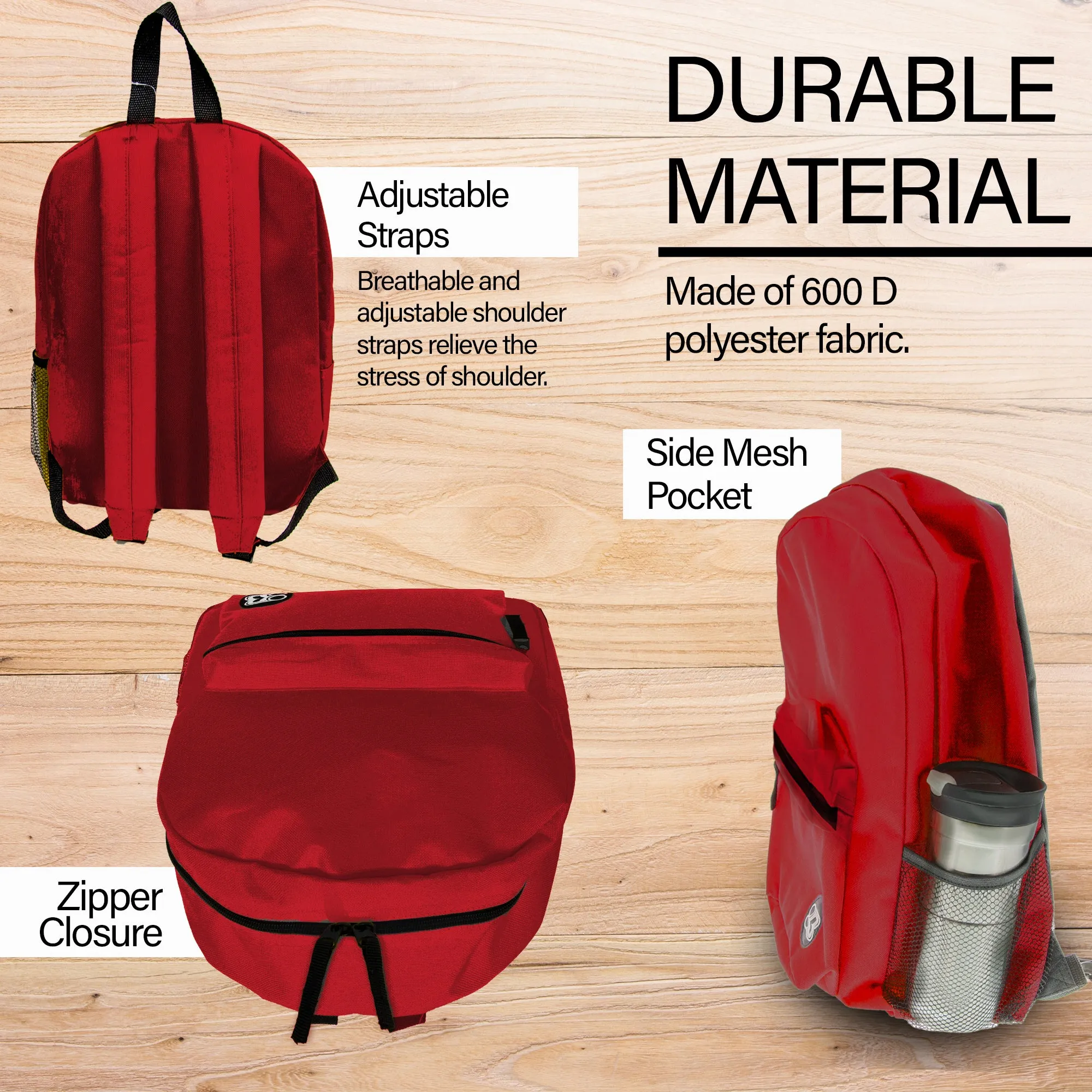 Basic 16" Burgundy Backpack