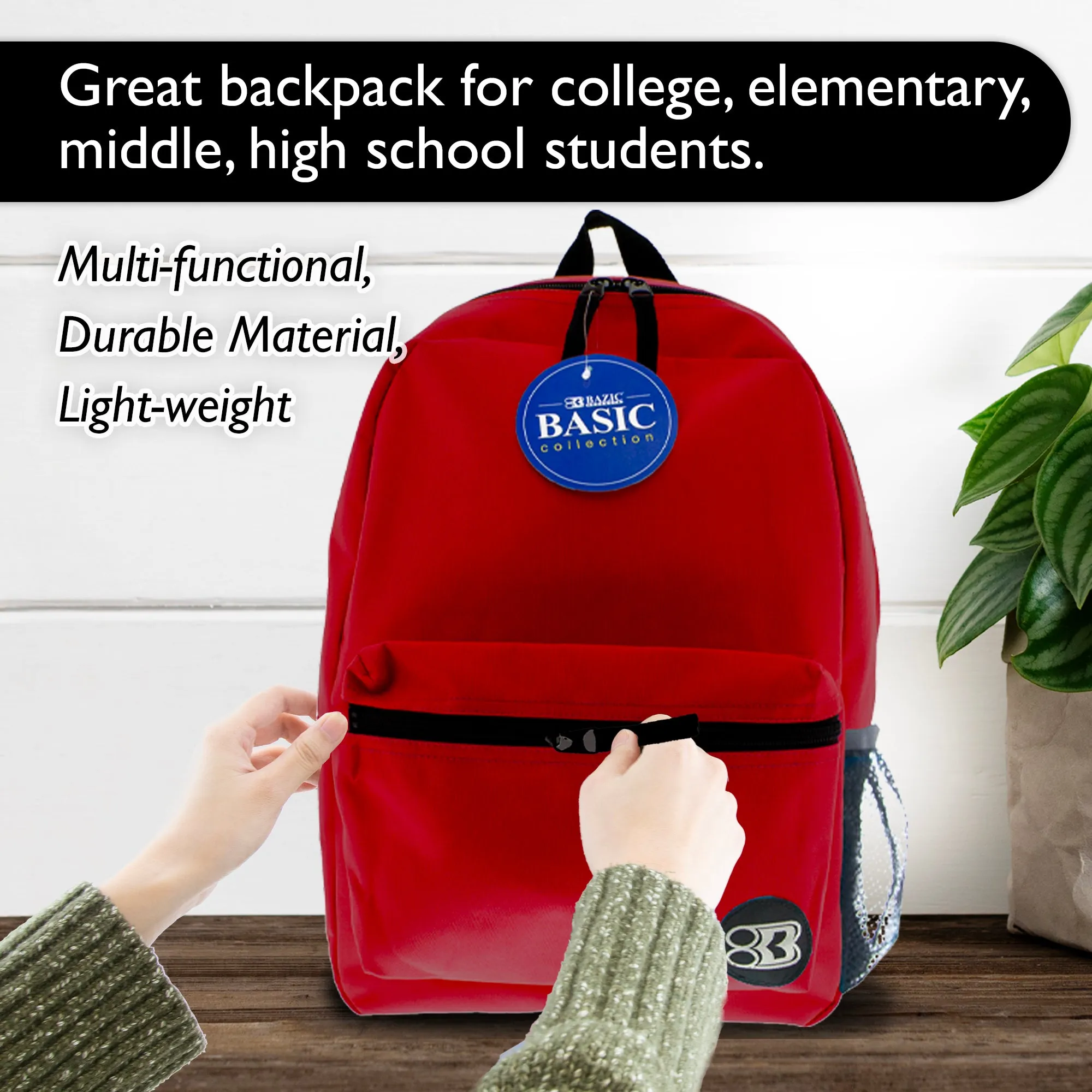 Basic 16" Burgundy Backpack