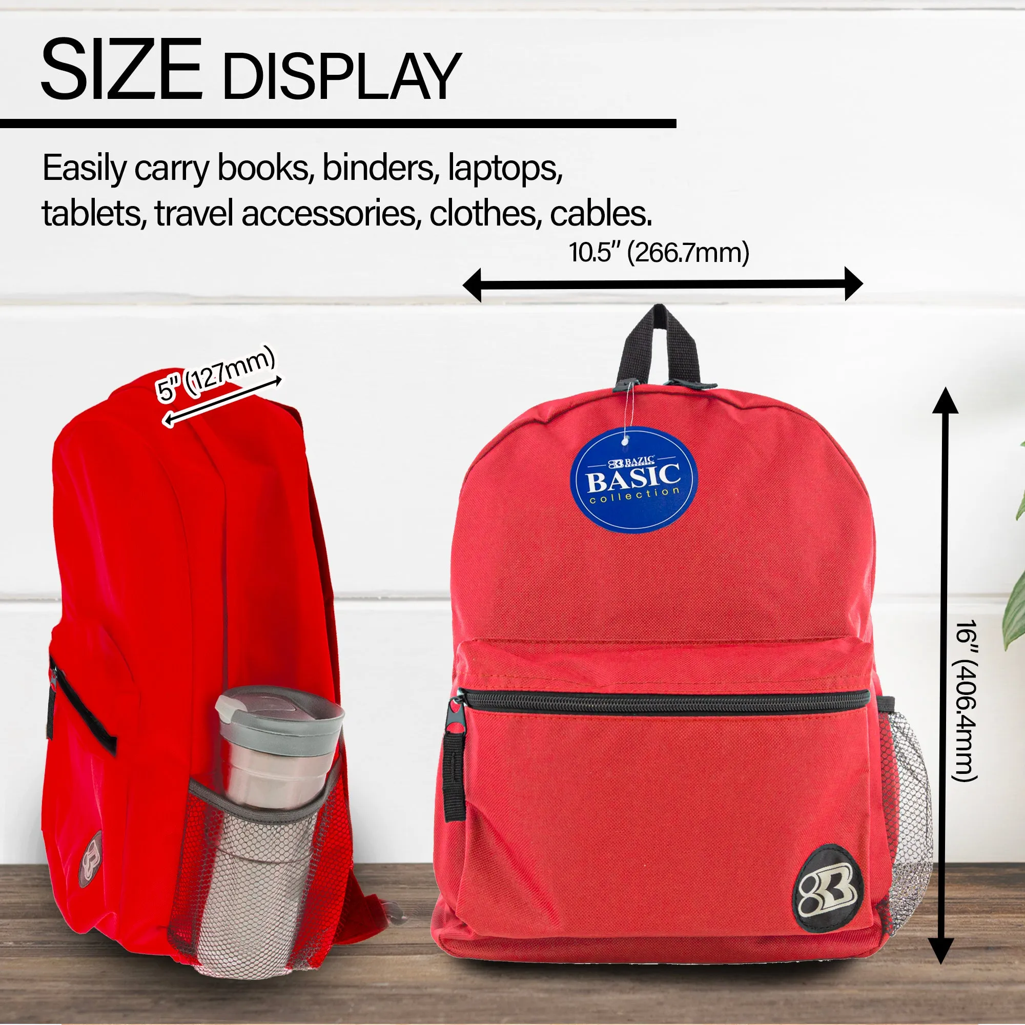 Basic 16" Red Backpack