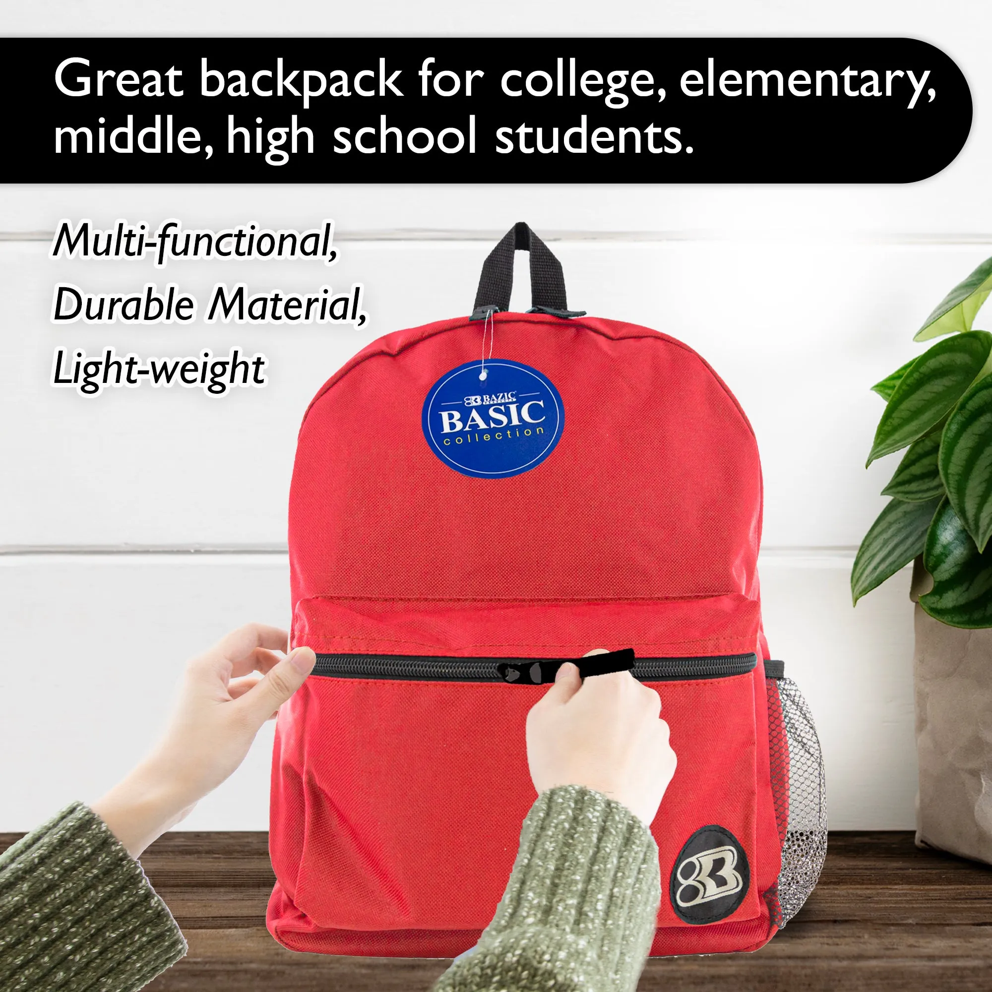 Basic 16" Red Backpack