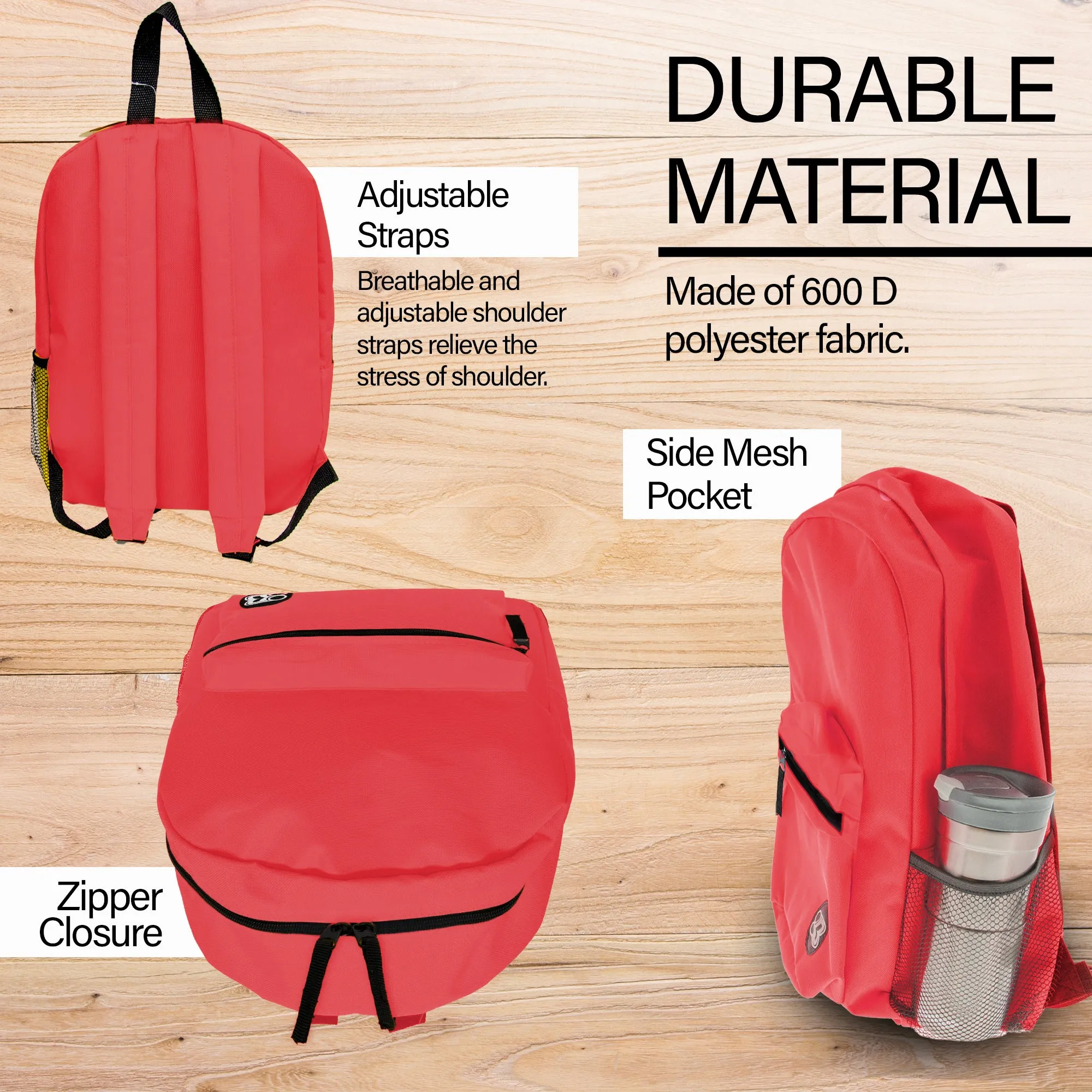 Basic 16" Red Backpack