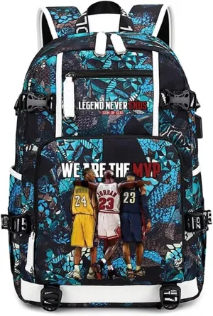 Basketball Legend Never Ends Multifunction Backpack Travel Laptop Daypack Fans Bag For Men Women (Style 3)