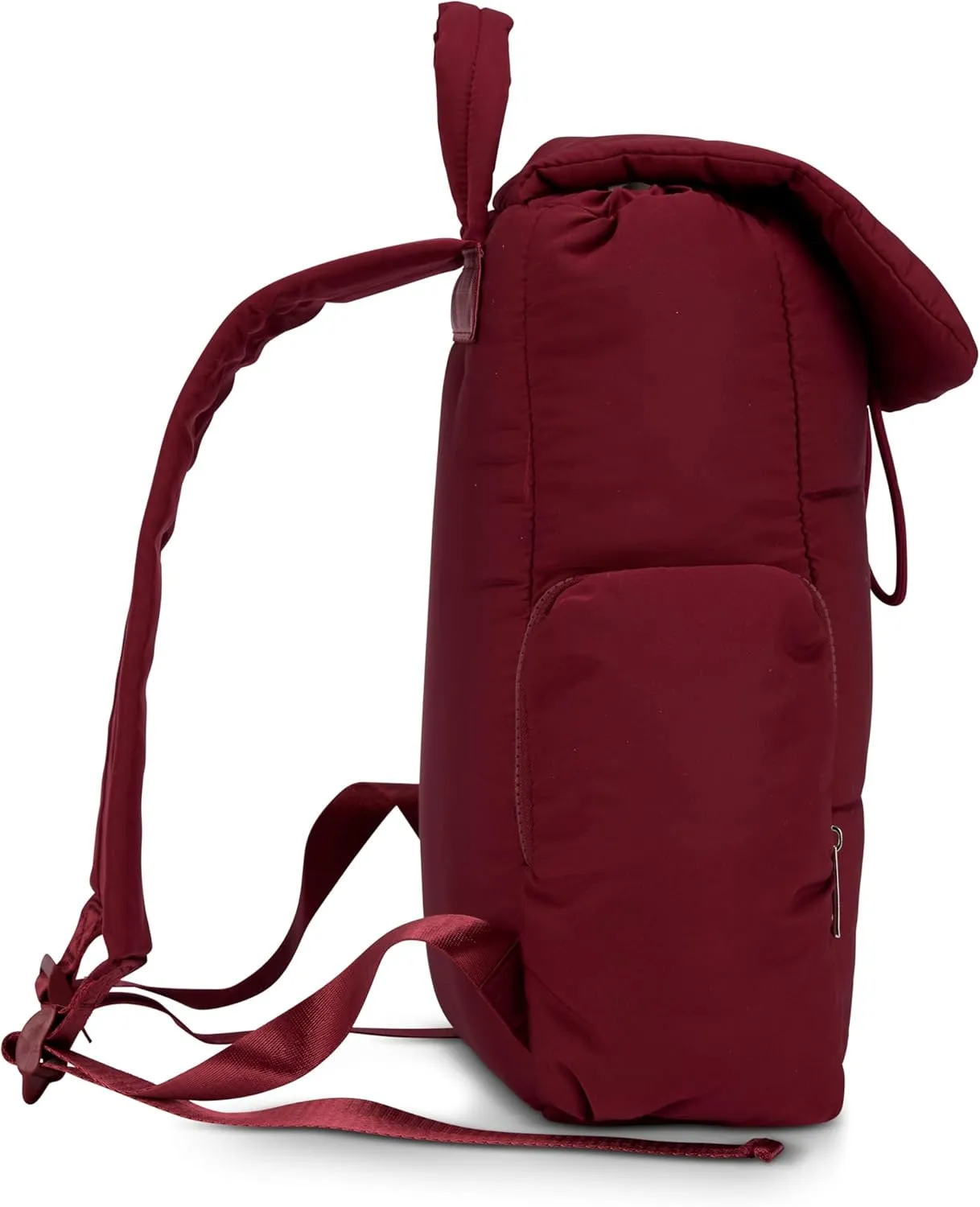 BEARPAW Women’s Backpack - Puffy Quilted Top Open Backpack for Women, Laptop Bag for Work & Travel | Fits Most 15" Laptops, Burgundy