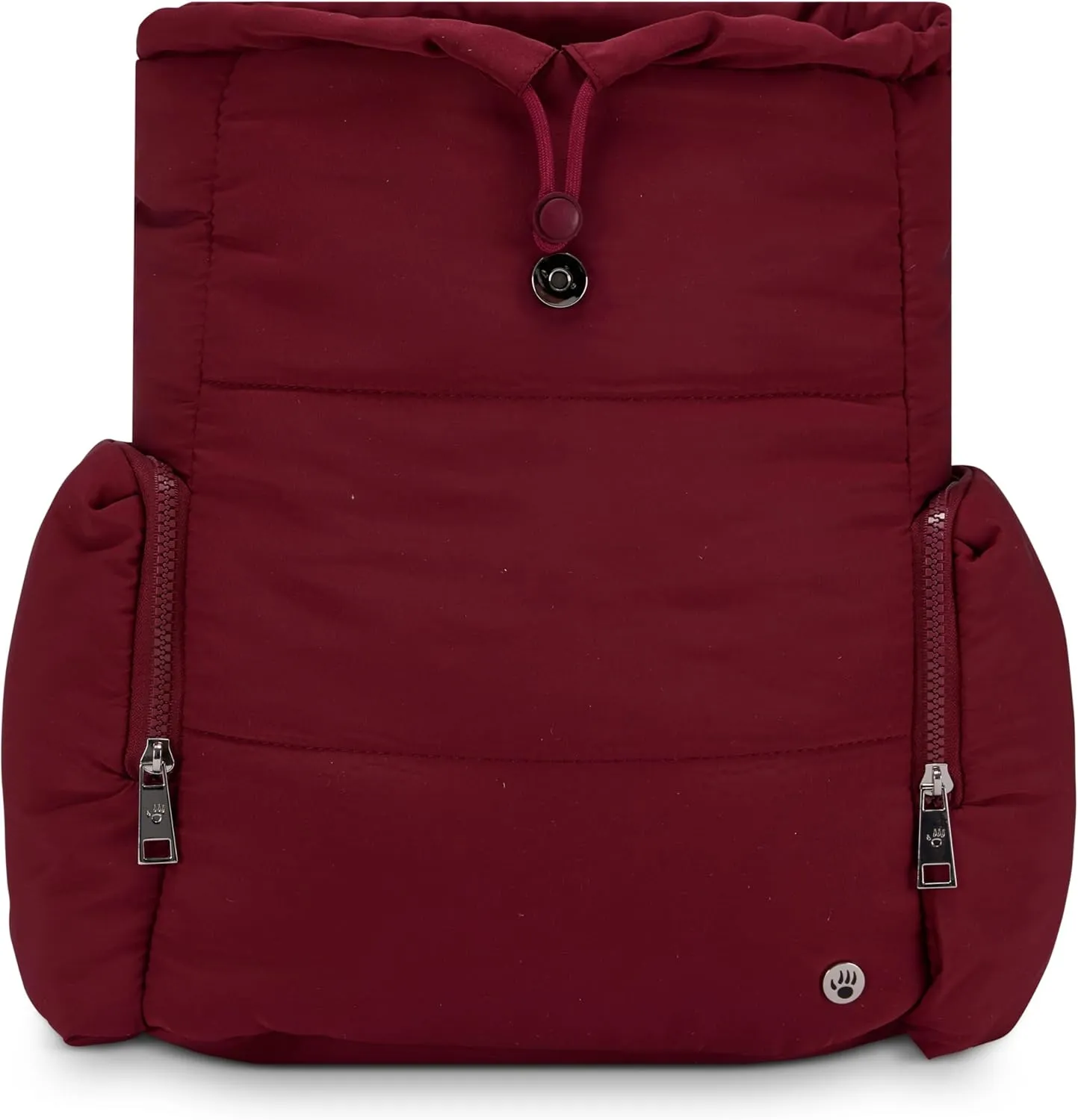 BEARPAW Women’s Backpack - Puffy Quilted Top Open Backpack for Women, Laptop Bag for Work & Travel | Fits Most 15" Laptops, Burgundy