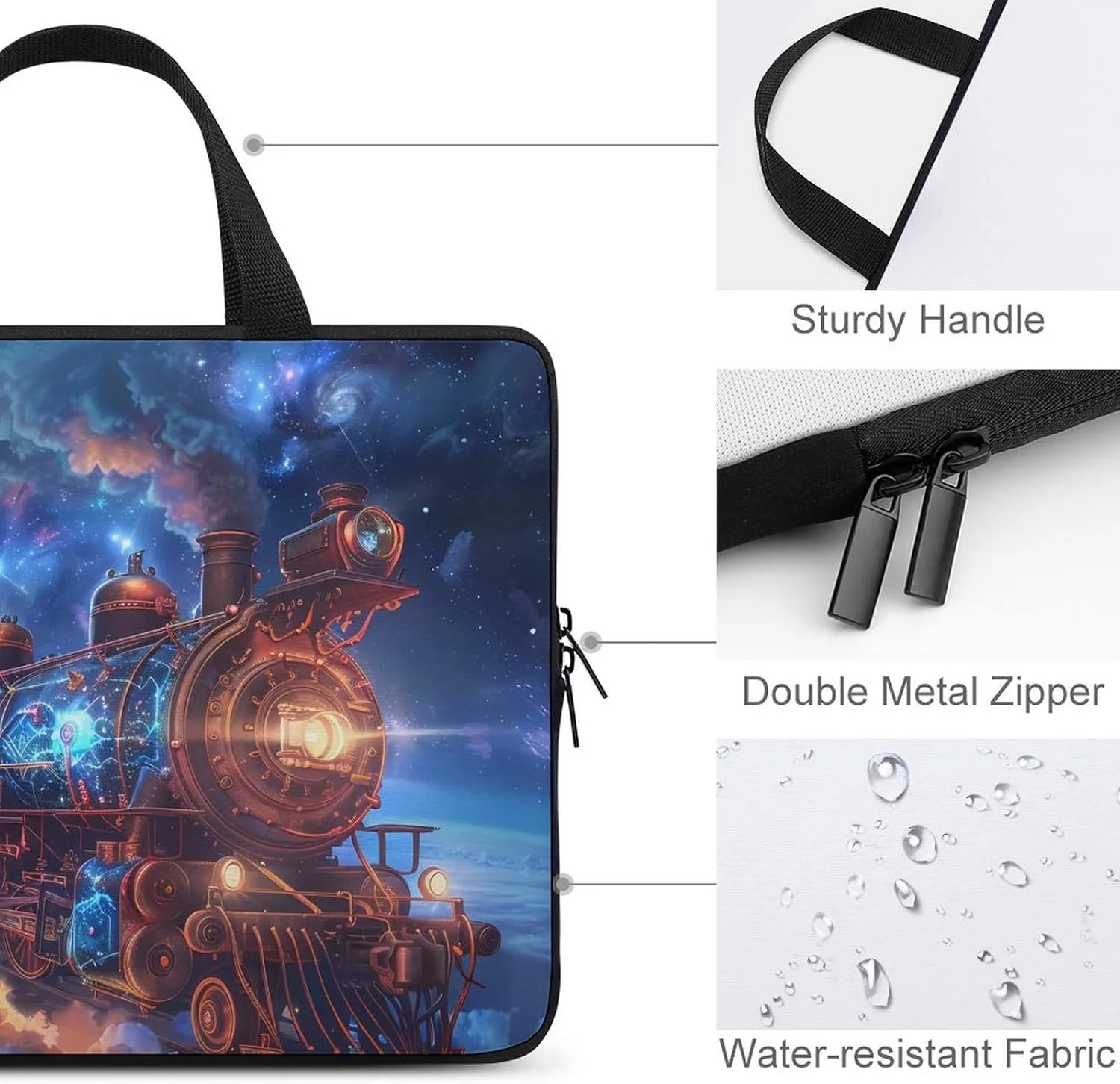 Beautiful Train Novelty Laptop Bag Printed Protective Cover Case Handbag for Laptop/Notebook/Ultrabook 10/12/13/15/17 Inch
