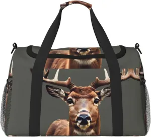 Beauty Deer print Carry on Bag Underseat Personal Item Bag Travel Duffel Bag Gym Carry On Sports Bag
