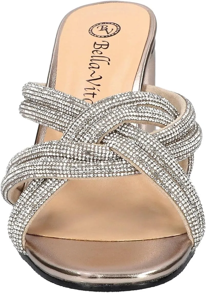 Bella Vita Womens Carmen Faux Suede Embellished Heels
