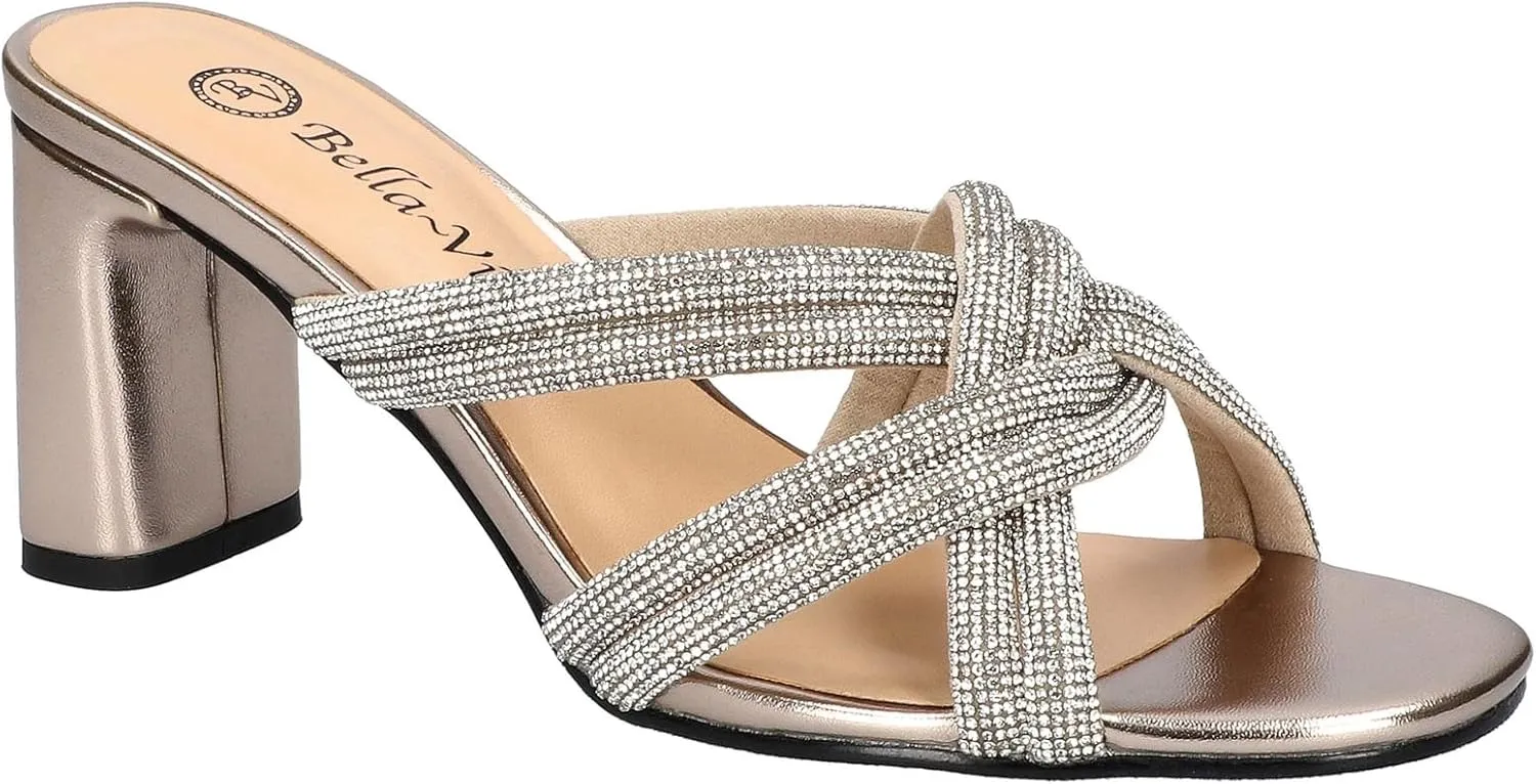 Bella Vita Womens Carmen Faux Suede Embellished Heels