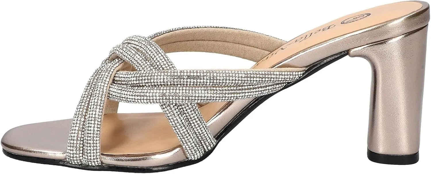 Bella Vita Womens Carmen Faux Suede Embellished Heels