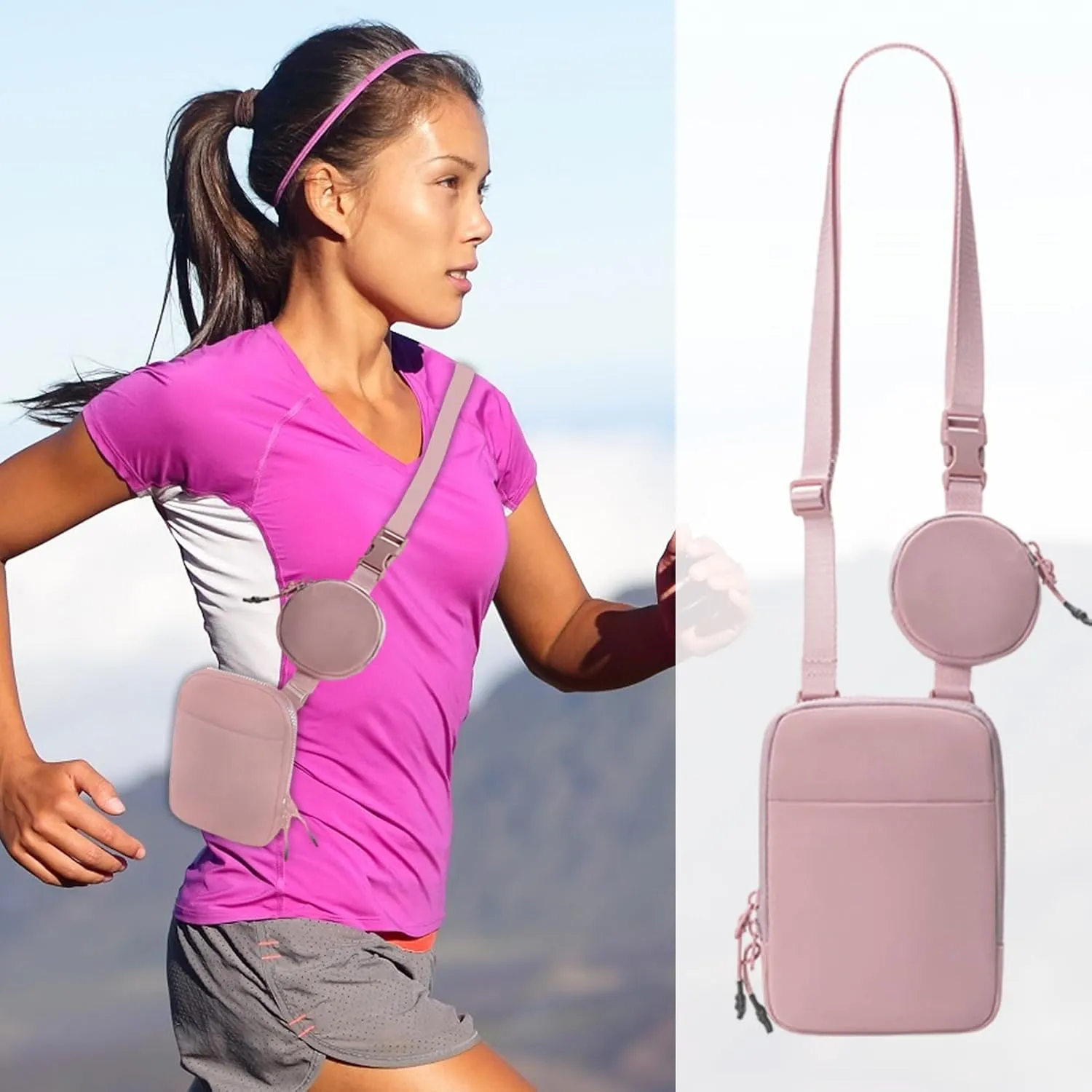 Belt Bag - Fitness Fanny Pack, Yoga Mat Strap Bag | Waterproof Sports Shoulder, Yoga Carrier, Adjustable Strap Unisex Sling Waist Removable For Women And Men