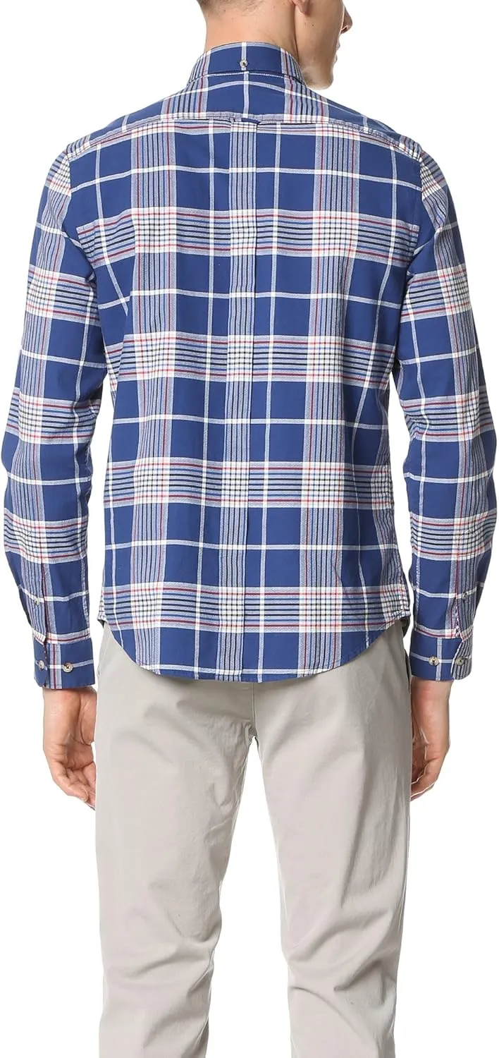 Ben Sherman Men's Long Sleeve Oxford Check Button Down Shirt