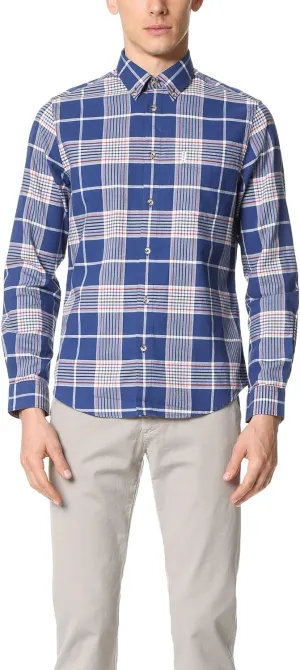 Ben Sherman Men's Long Sleeve Oxford Check Button Down Shirt