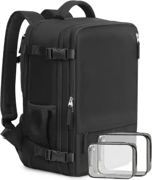 Beraliy Travel Backpack for Men Women, Carry On Backpack, 16 Inch Laptop Backpack, Waterproof Hiking Backpack, Casual Outdoor Daypack College Bag, Black