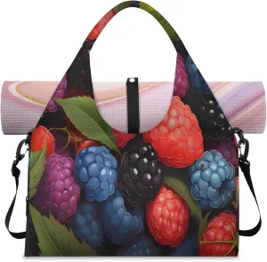Berry Colorful Bunch Waterproof Gym Bag for Men Women, Sports Duffel Bag with Shoe Compartment Yoga Mat Holder, Portable Large Travel Bag for Fitness, Camping, Weekend Trips