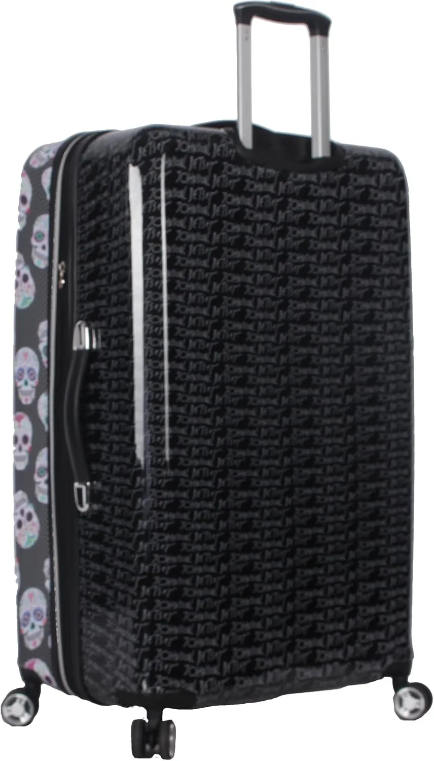 Betsey Johnson 30 Inch Checked Luggage Collection - Expandable Scratch Resistant (ABS   PC) Hardside Suitcase - Designer Lightweight Bag with 8-Rolling Spinner Wheels