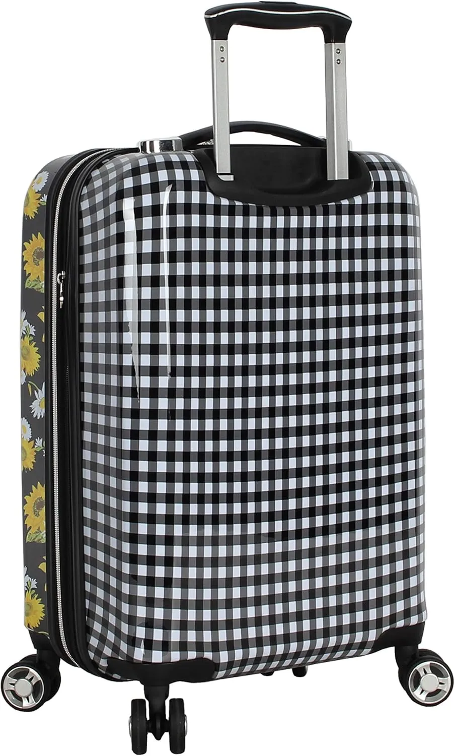 Betsey Johnson Designer 20 Inch Carry On - Expandable (ABS   PC) Hardside Luggage - Lightweight Durable Suitcase With 8-Rolling Spinner Wheels for Women (Sunflower)