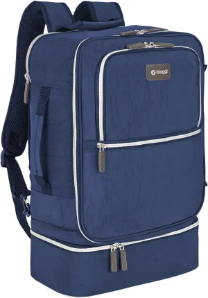 biaggi Carry Cube Backpack: TSA Approved Travel Bag with Removable Packing Cube, Lightweight & Durable for Personal Item Use (Navy Blue)