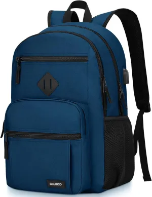 BIKROD Backpack for Boys Men, School Backpack for Teens Girls, Lightweight Casual High School Bookbag, Daily-use Travel Laptop Backpack with USB Charging Port Fits 15.6 Inch Notebook
