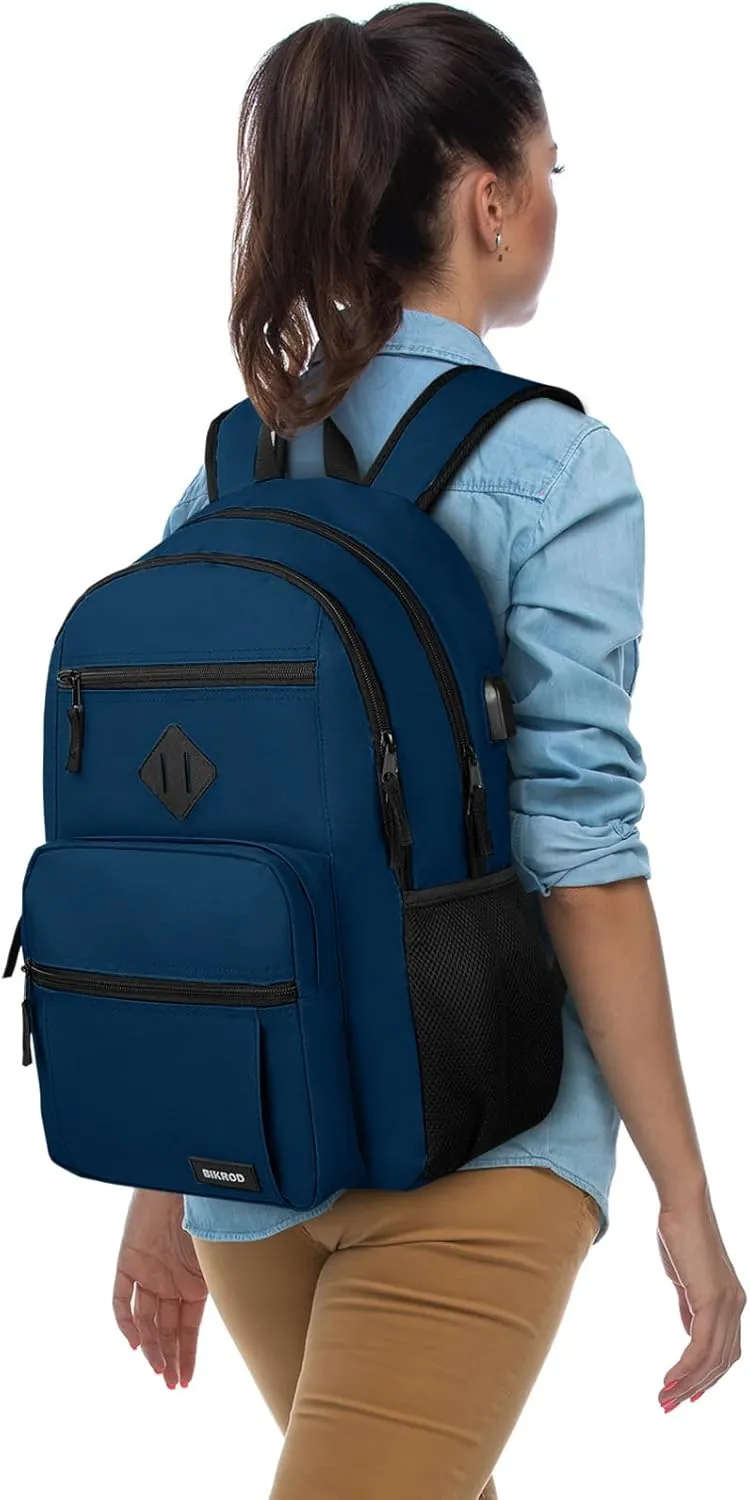 BIKROD Backpack for Boys Men, School Backpack for Teens Girls, Lightweight Casual High School Bookbag, Daily-use Travel Laptop Backpack with USB Charging Port Fits 15.6 Inch Notebook