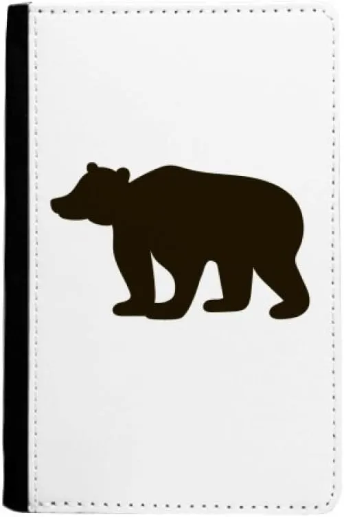 Black Bear Cute Animal Portrayal Passport Holder Notecase Burse Wallet Cover Card Purse