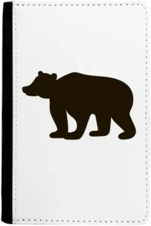 Black Bear Cute Animal Portrayal Passport Holder Notecase Burse Wallet Cover Card Purse