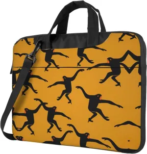 Black Gibbon Monkey Print Trendy Oxford Cloth Laptop Bag - Versatile Laptop Case,Messenger Bag, Shoulder Bag