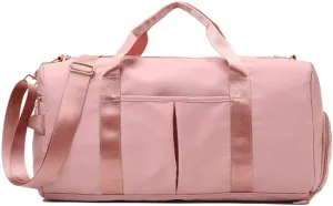 Blackwheel Sports Gym Bag With Shoe Bag Wet Bag Duffle Bag Waterproof Travel Bag for Women Cute Gym Bag Pink 29L