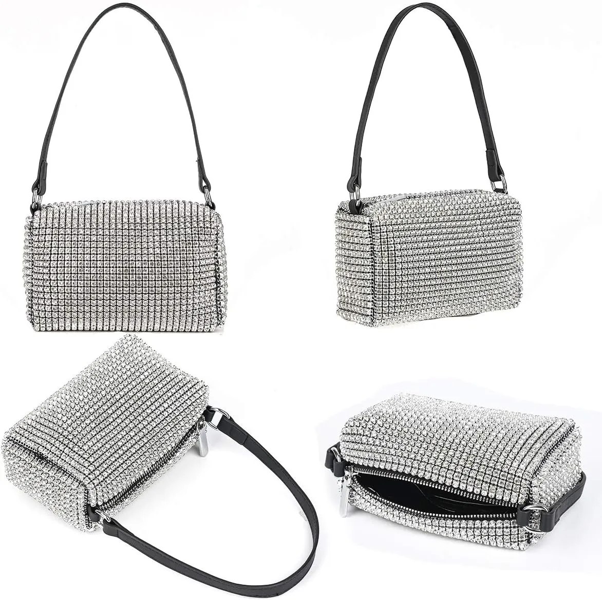 Bling Bling Crystals Evening Clutch Bag for Women Girls Sparkling Crossbody Bag Wedding Prom Party Club Purses Handbags