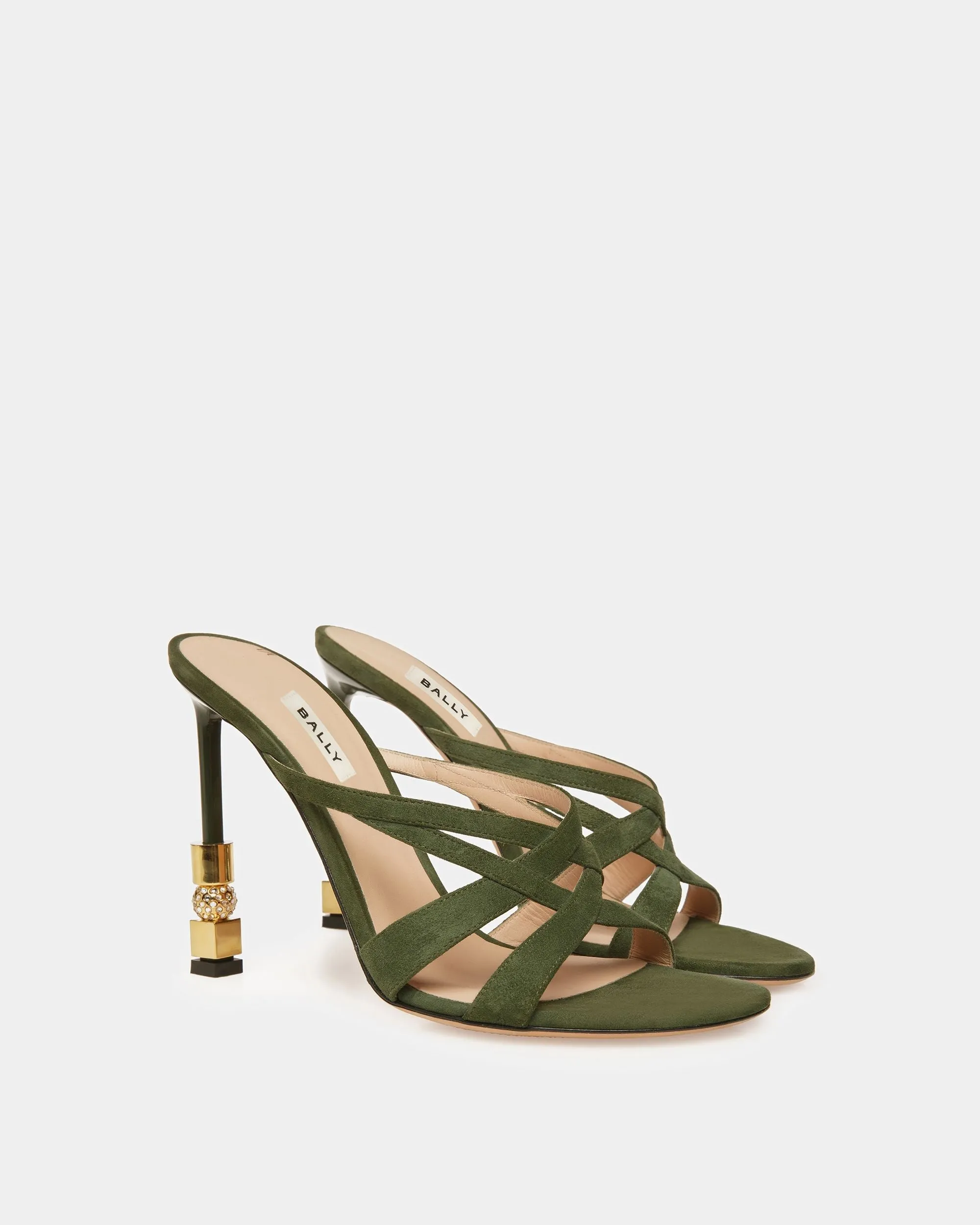 Block Slide Sandal In Suede