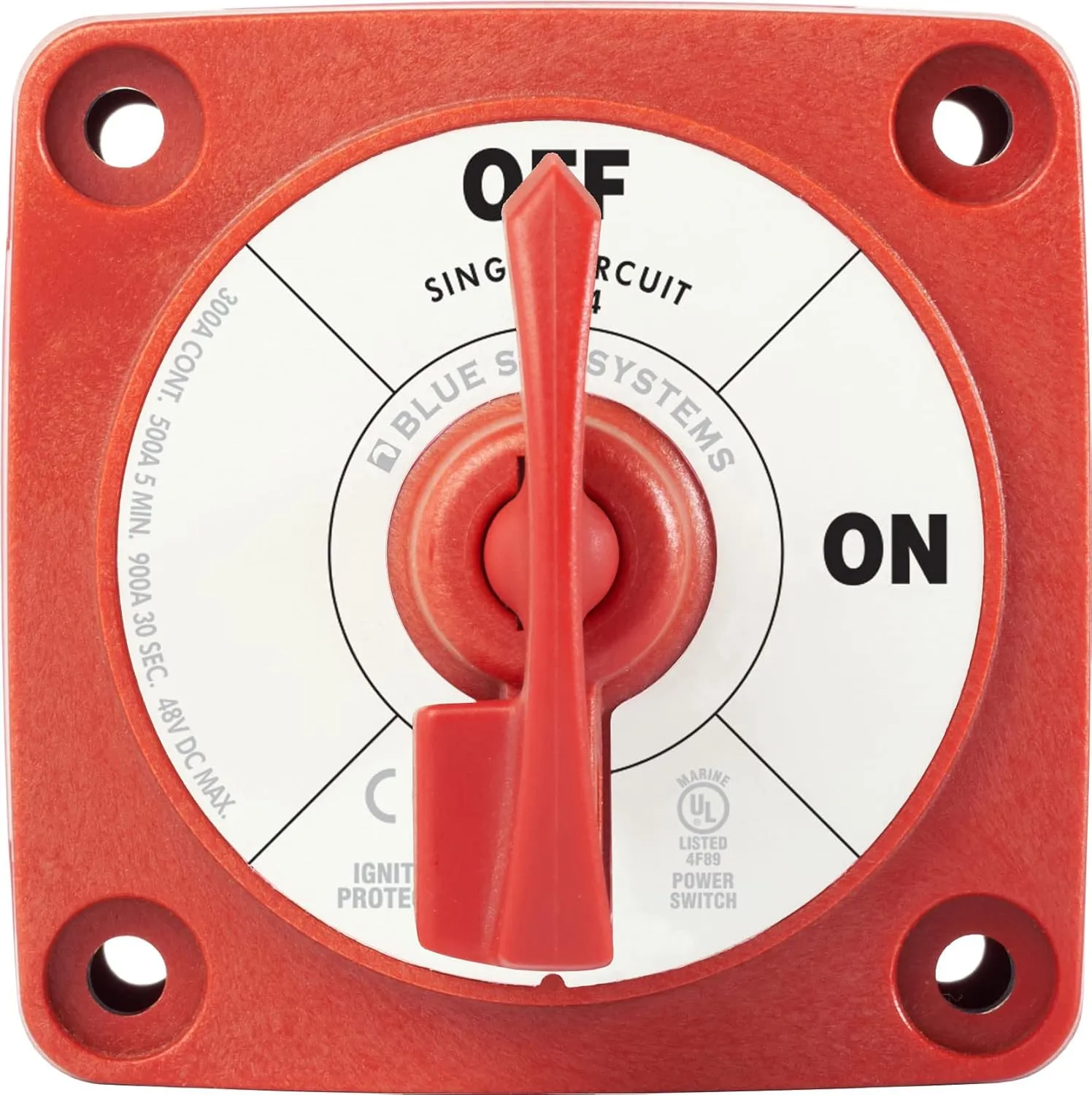 Blue Sea Systems 6004 m-Series Battery Switch ON/OFF Locking, Red