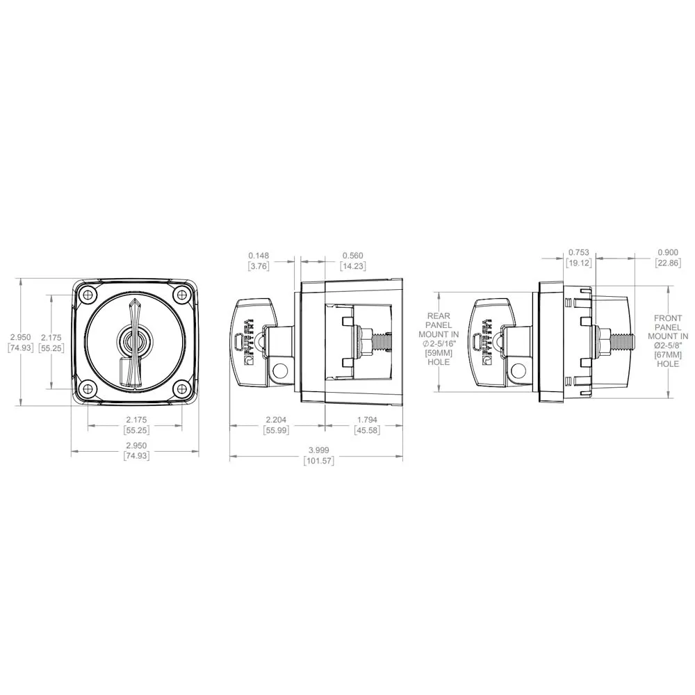 Blue Sea Systems 6004 m-Series Battery Switch ON/OFF Locking, Red
