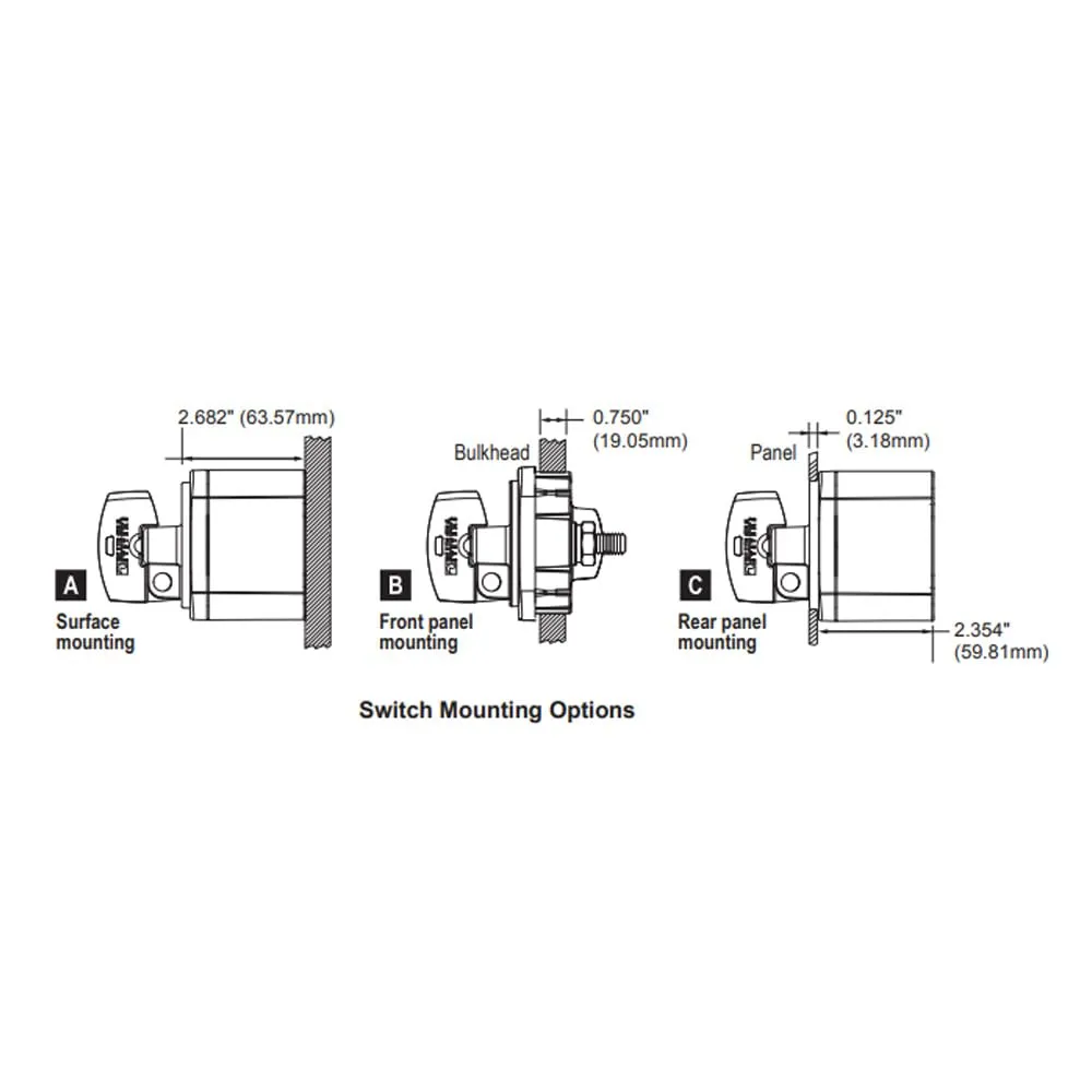 Blue Sea Systems 6004 m-Series Battery Switch ON/OFF Locking, Red