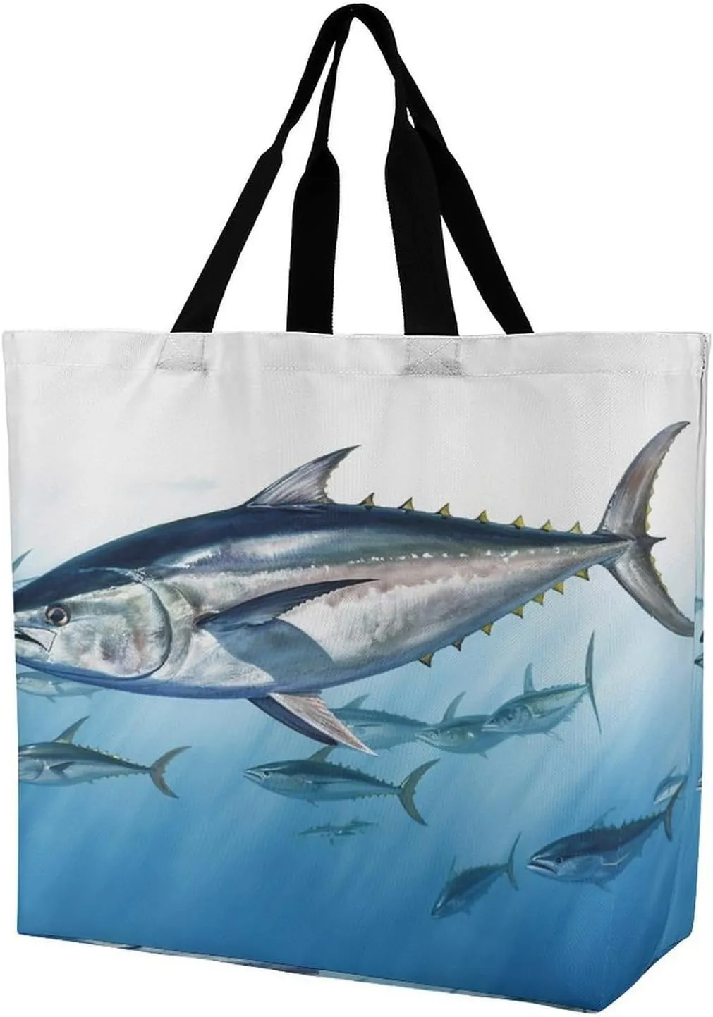Bluefin Tuna Thunnus Tote Bag Reusable Grocery Bags for Women Travel Shoulder Bag Large Shopping Bag Handbag