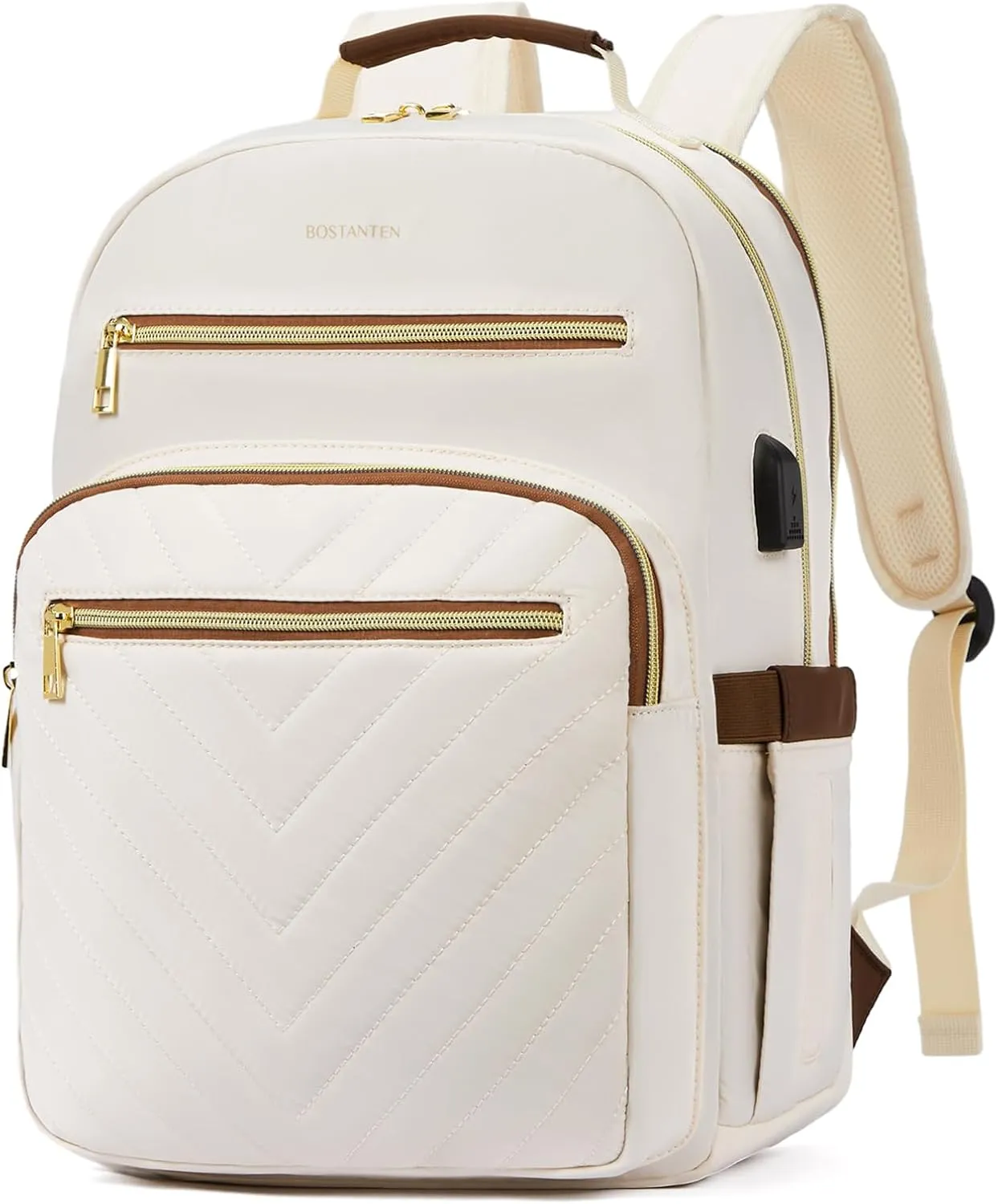 BOSTANTEN 15.6 Inch Laptop Backpack for Women- College Teacher Computer Bag Travel Backpack Purse with USB Charging Port