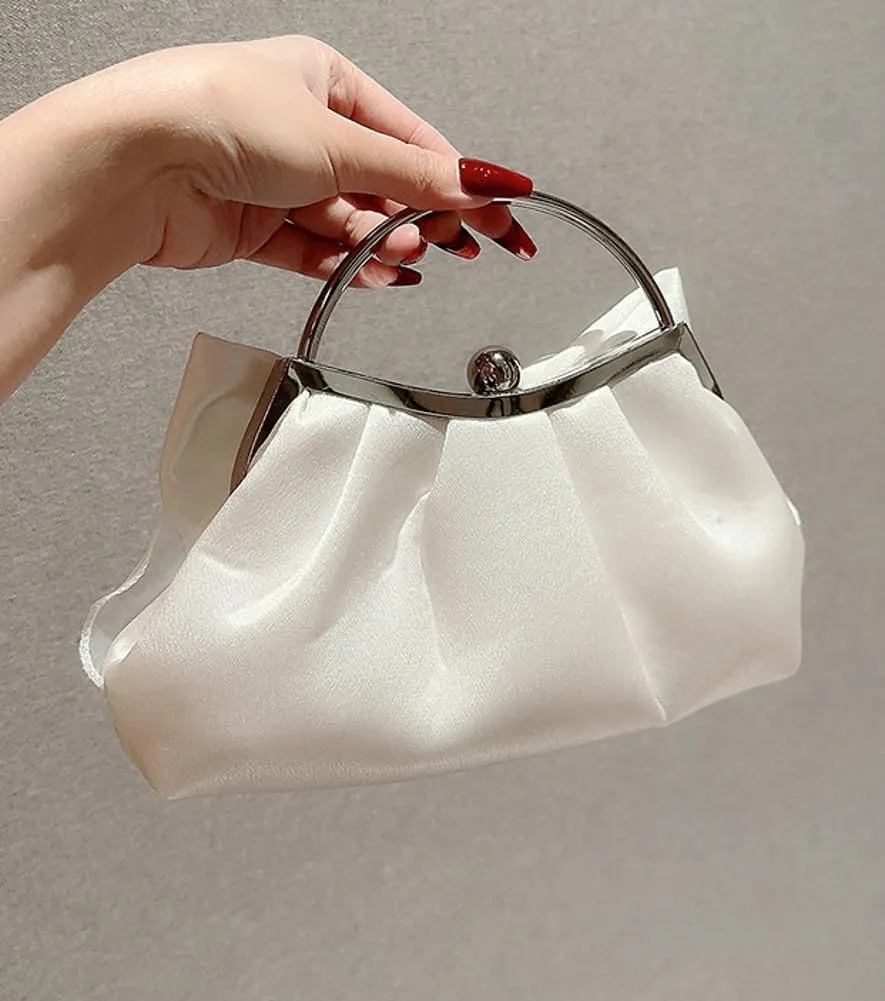 Bow-tie Satin Clutch for Women Trendy Evening Handbag Chic Purse Gorgeous Handbags for Parties Wedding