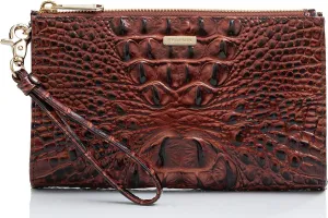 BRAHMIN Melbourne Daisy Clutch - Leather Purse - Lined Interior - Slide Out Wrist-strap - Zip-top Clutch