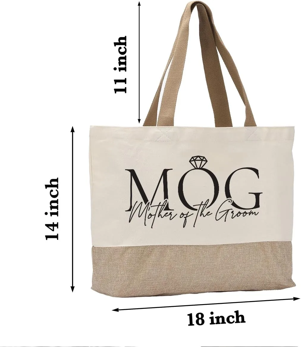 Bridal Shower Canvas Tote Bag for Bride to Be, Engagement & Bachelorette Gifts for Her, Future Mrs