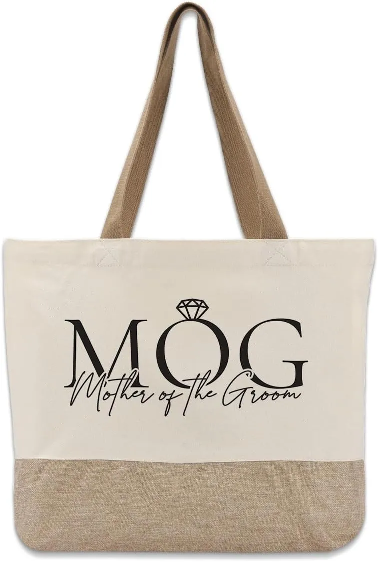 Bridal Shower Canvas Tote Bag for Bride to Be, Engagement & Bachelorette Gifts for Her, Future Mrs