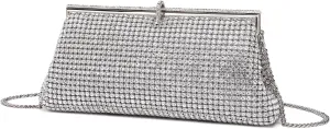 Bride Purse Evening Bag Women's Evening Handbags Rhinestone Clutch Fancy Sparkle Purse Dress Purses for Weddings