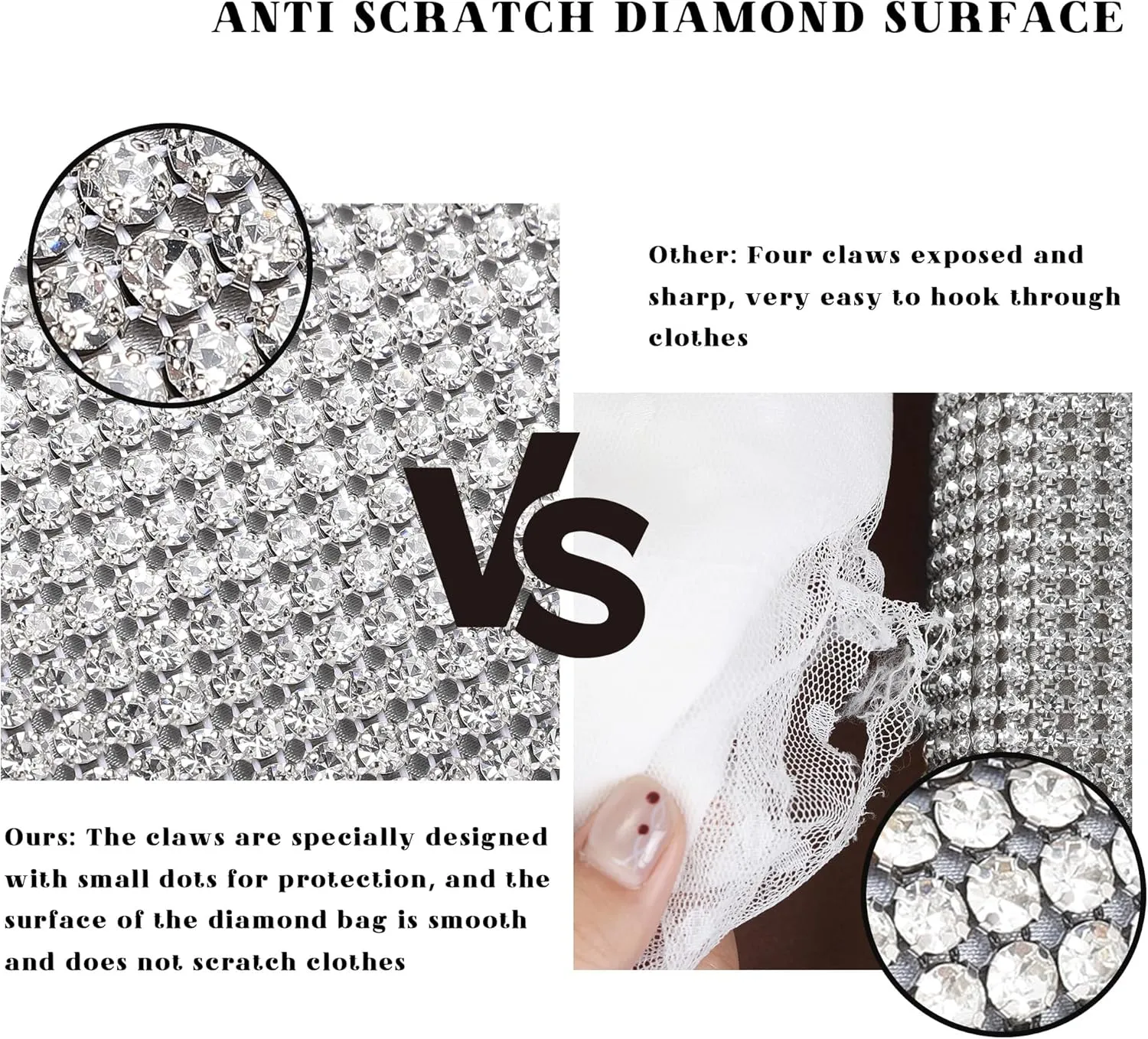 Bride Purse Evening Bag Women's Evening Handbags Rhinestone Clutch Fancy Sparkle Purse Dress Purses for Weddings