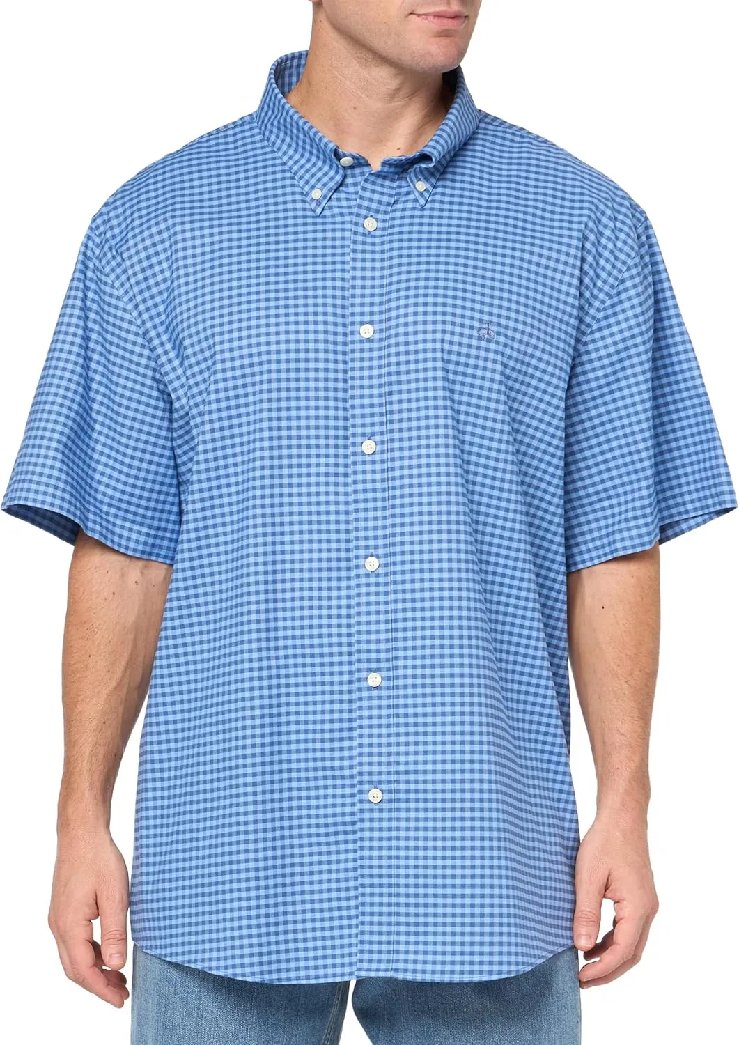 Brooks Brothers Men's Non-Iron Button Down Stretch Oxford Short Sleeve Sport Shirt