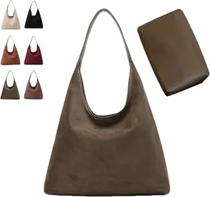Brown Suede Bags for Women Suede Hobo Bags Suede Purse Tote Handbags 2025