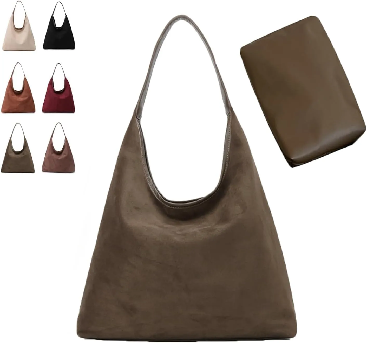 Brown Suede Bags for Women Suede Hobo Bags Suede Purse Tote Handbags 2025