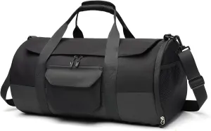 BSHG Gym Bags For Men & Women, Sports Duffel Bags For Men Travel, Weekend Overnight Bag With Shoe Compartment & Wet Pocket, Water Resistant Workout Duffle Bag Athletic Gym Men B-BA-001-Black