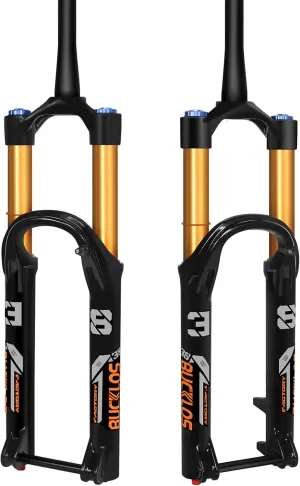 BUCKLOS Factory 38 27.5/29 inch 110 * 15mm Boost Downhill Tapered Air Suspension Fork, 180mm Travel 38mm Inner Tube Thru Axle Rebound Adjustment Disc Brake Front Forks, fit Mountain Bike AM DH.
