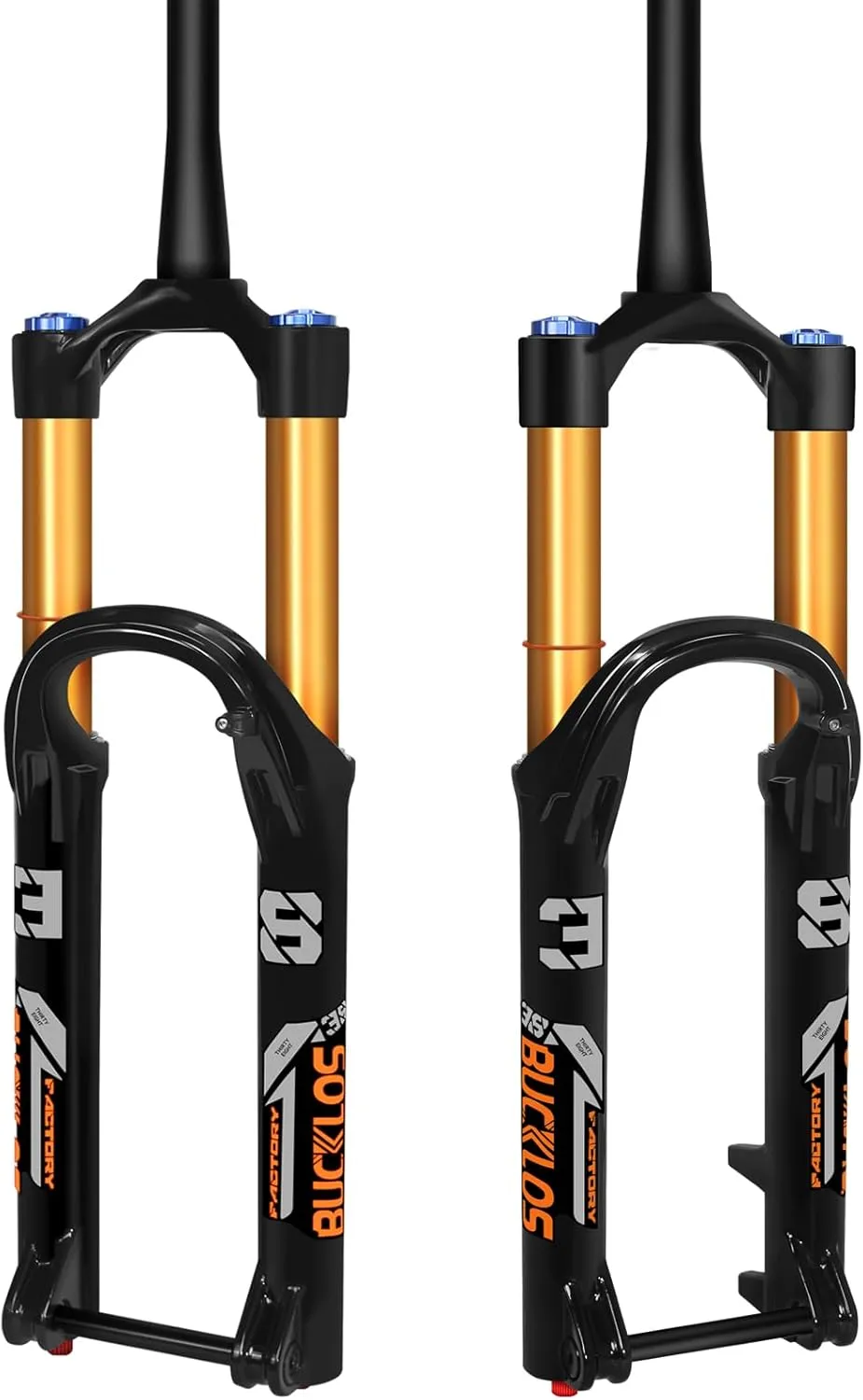 BUCKLOS Factory 38 27.5/29 inch 110 * 15mm Boost Downhill Tapered Air Suspension Fork, 180mm Travel 38mm Inner Tube Thru Axle Rebound Adjustment Disc Brake Front Forks, fit Mountain Bike AM DH.