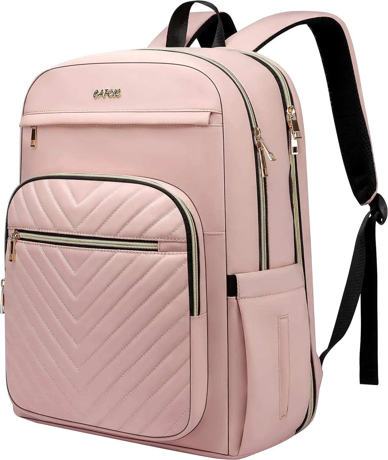 CAFELE Laptop Backpack for Women, Fits 17.3 Inch Laptop Bag, Fashion Travel Work Anti-theft Bagpack,Business Computer Waterproof Backpack,Pink Large College Backpacks